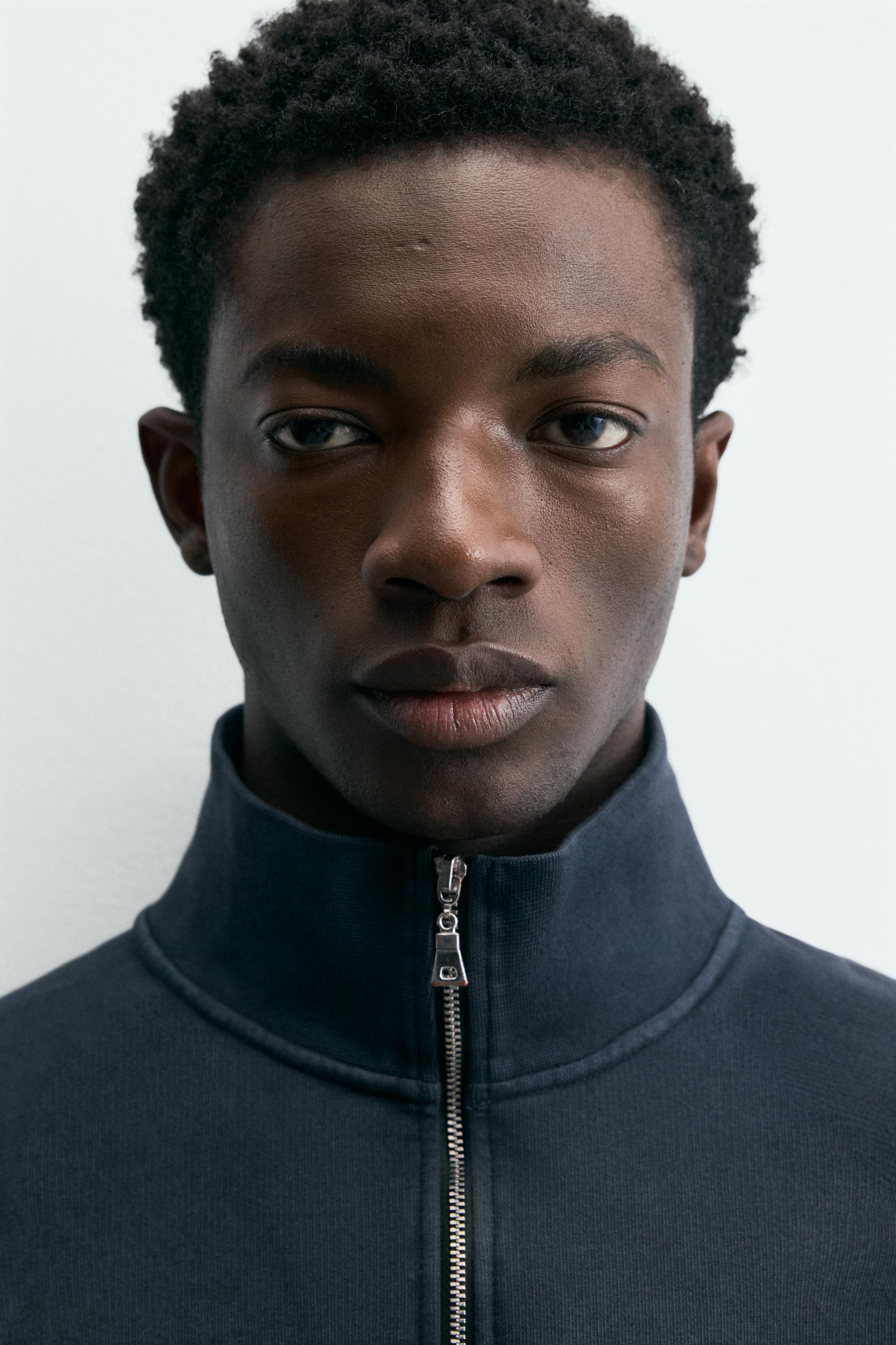 SWEAT DÉLAVÉ COL ZIPPÉ